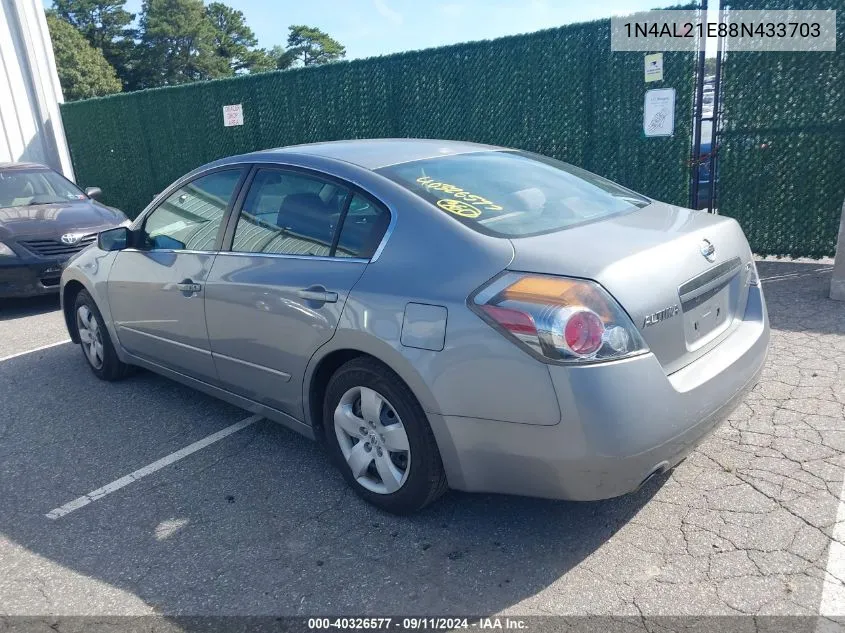 2008 Nissan Altima 2.5 S VIN: 1N4AL21E88N433703 Lot: 40326577