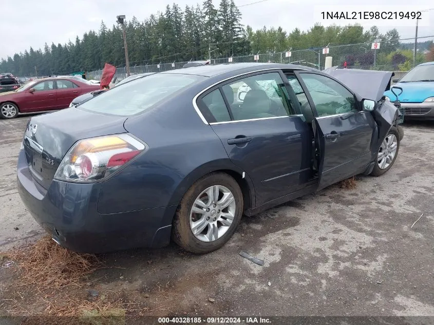 2008 Nissan Altima 2.5 S VIN: 1N4AL21E98C219492 Lot: 40328185