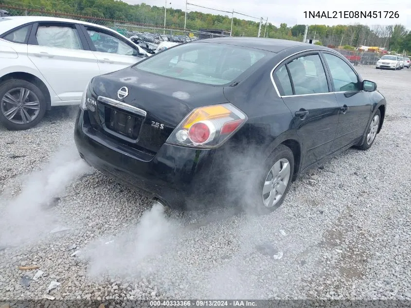 1N4AL21E08N451726 2008 Nissan Altima 2.5 S