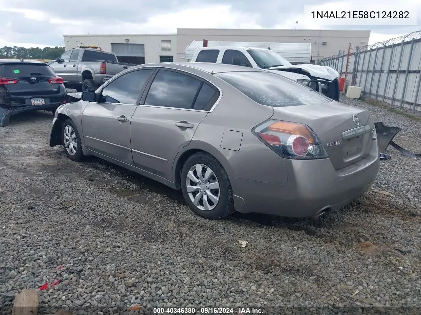 2008 Nissan Altima 2.5 S VIN: 1N4AL21E58C124282 Lot: 40346380