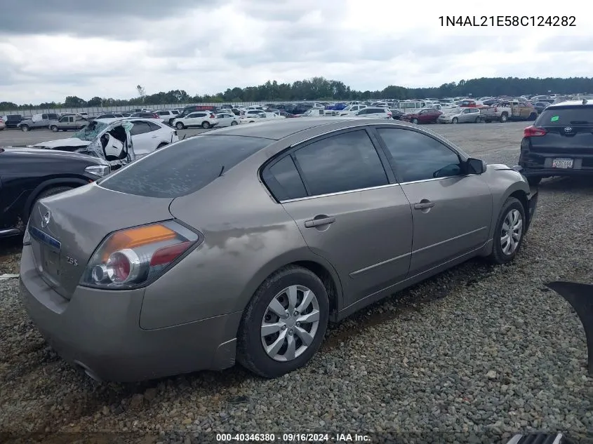 2008 Nissan Altima 2.5 S VIN: 1N4AL21E58C124282 Lot: 40346380