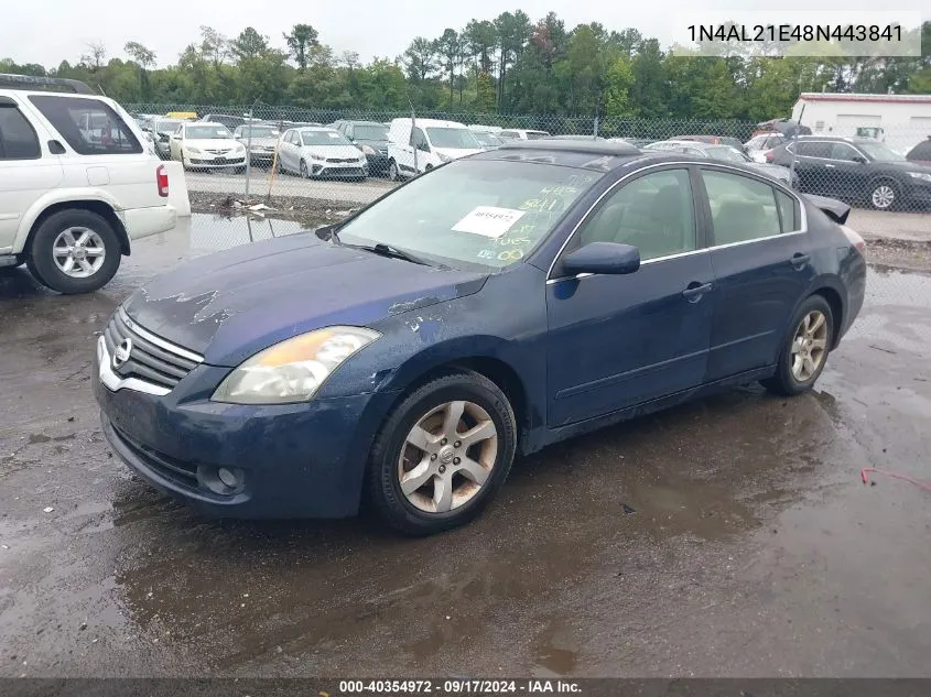 2008 Nissan Altima 2.5 S VIN: 1N4AL21E48N443841 Lot: 40354972