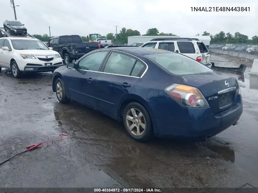 2008 Nissan Altima 2.5 S VIN: 1N4AL21E48N443841 Lot: 40354972