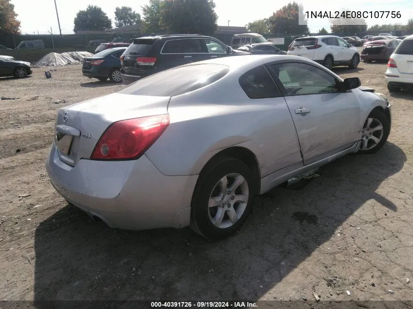 2008 Nissan Altima 2.5 S VIN: 1N4AL24E08C107756 Lot: 40391726