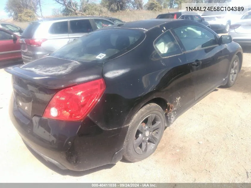 2008 Nissan Altima 2.5 S VIN: 1N4AL24E68C104389 Lot: 40411035