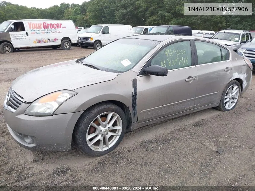 2008 Nissan Altima 2.5 S VIN: 1N4AL21EX8N527906 Lot: 40448083