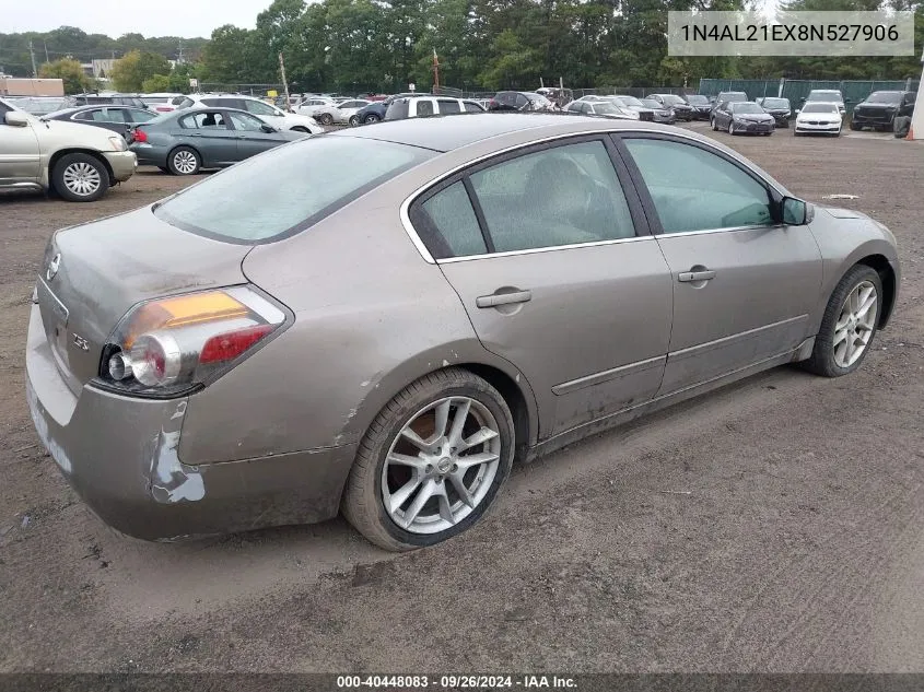 2008 Nissan Altima 2.5 S VIN: 1N4AL21EX8N527906 Lot: 40448083