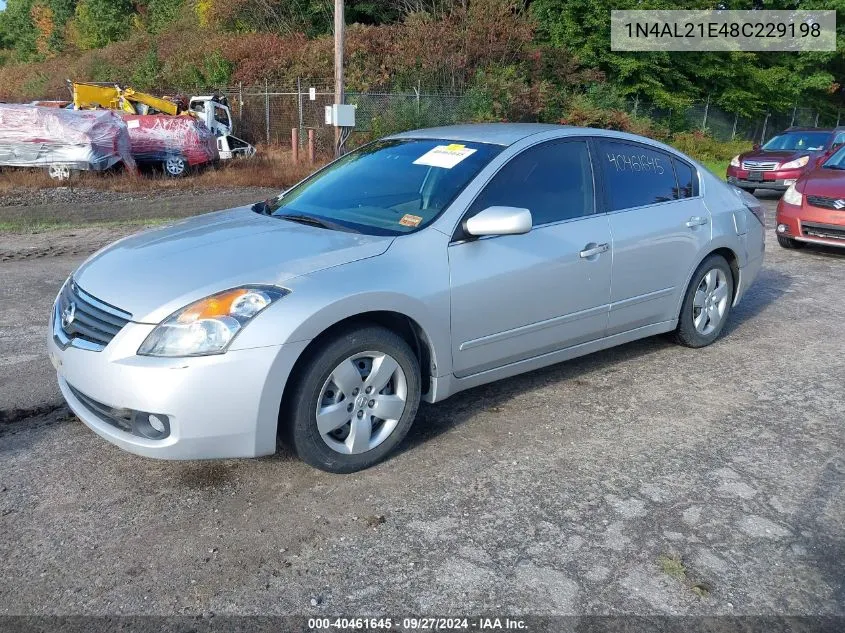 2008 Nissan Altima 2.5 S VIN: 1N4AL21E48C229198 Lot: 40461645