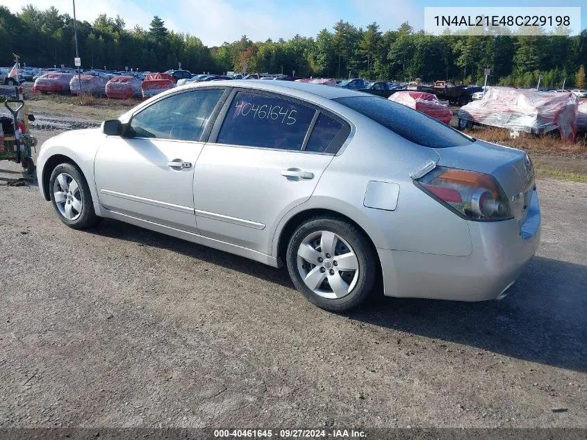 2008 Nissan Altima 2.5 S VIN: 1N4AL21E48C229198 Lot: 40461645