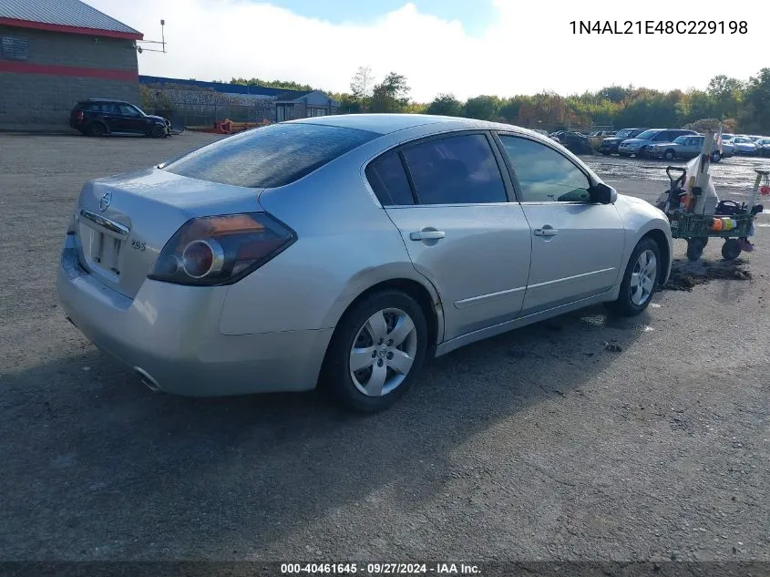 2008 Nissan Altima 2.5 S VIN: 1N4AL21E48C229198 Lot: 40461645