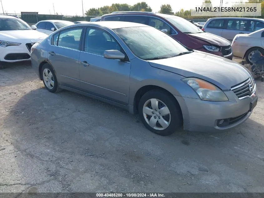 2008 Nissan Altima 2.5 S VIN: 1N4AL21E58N421265 Lot: 40485280