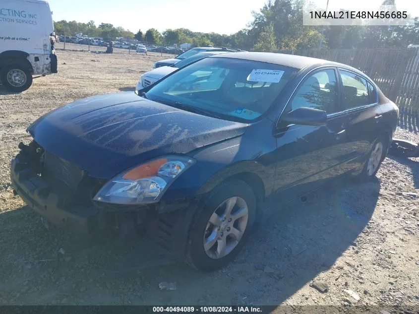 2008 Nissan Altima 2.5 S VIN: 1N4AL21E48N456685 Lot: 40494089