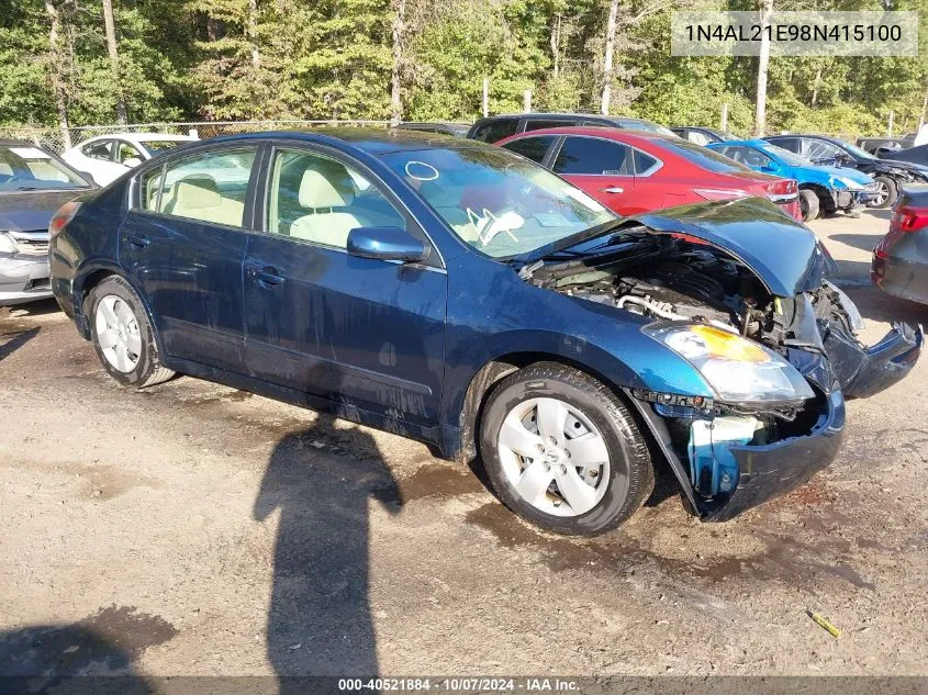 2008 Nissan Altima 2.5 S VIN: 1N4AL21E98N415100 Lot: 40521884