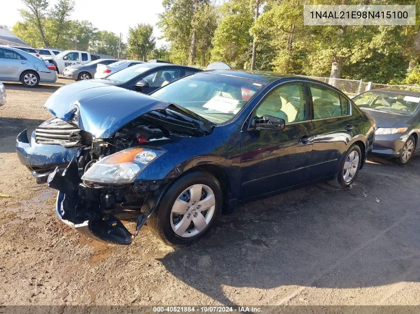 2008 Nissan Altima 2.5 S VIN: 1N4AL21E98N415100 Lot: 40521884