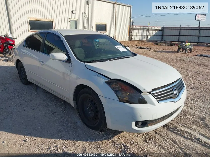 2008 Nissan Altima 2.5 S VIN: 1N4AL21E88C189062 Lot: 40543430