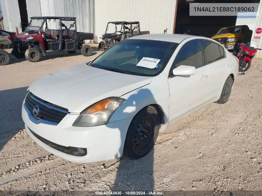 2008 Nissan Altima 2.5 S VIN: 1N4AL21E88C189062 Lot: 40543430