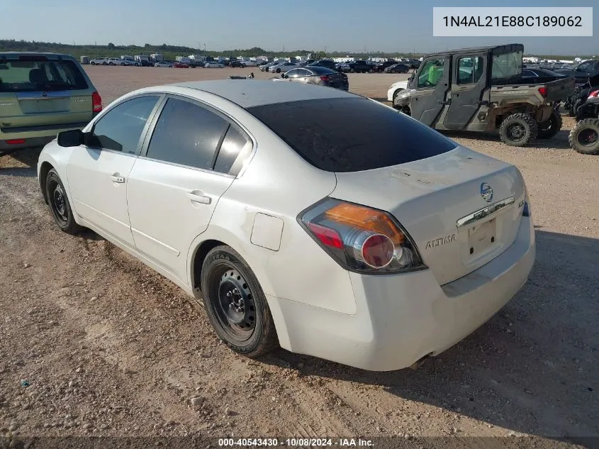 2008 Nissan Altima 2.5 S VIN: 1N4AL21E88C189062 Lot: 40543430