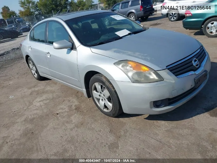 2008 Nissan Altima 2.5 S VIN: 1N4AL21E18C126644 Lot: 40543447