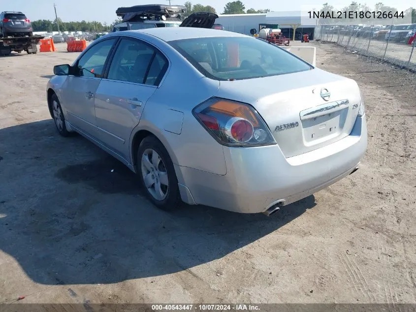 2008 Nissan Altima 2.5 S VIN: 1N4AL21E18C126644 Lot: 40543447