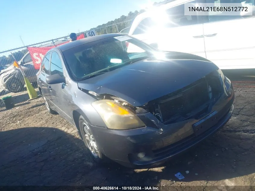 2008 Nissan Altima 2.5 S VIN: 1N4AL21E68N512772 Lot: 40626614