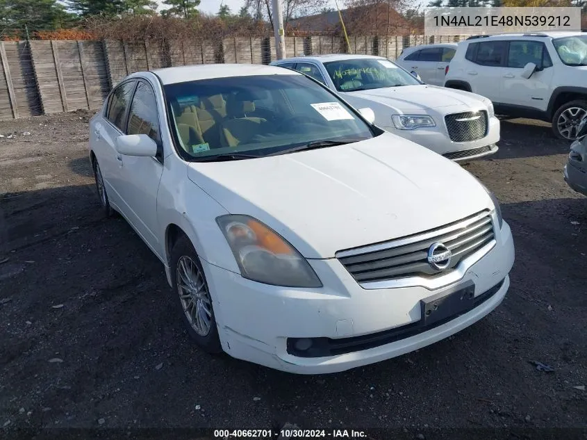 2008 Nissan Altima 2.5 S VIN: 1N4AL21E48N539212 Lot: 40662701