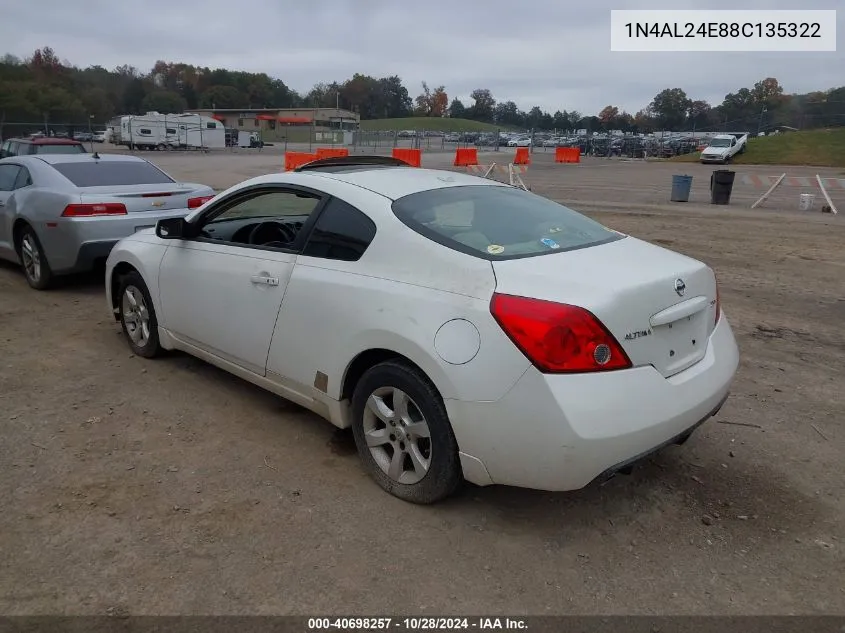 2008 Nissan Altima 2.5 S VIN: 1N4AL24E88C135322 Lot: 40698257