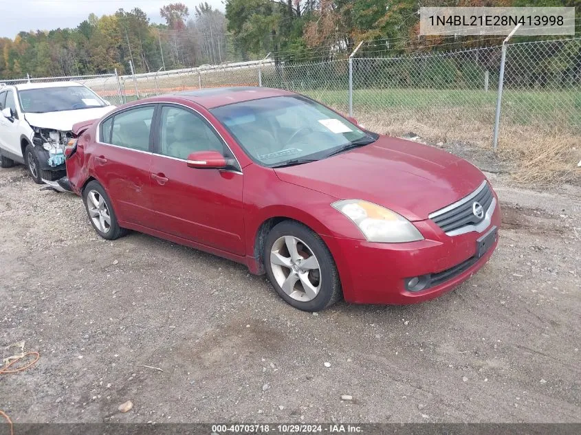 2008 Nissan Altima 3.5 Se VIN: 1N4BL21E28N413998 Lot: 40703718