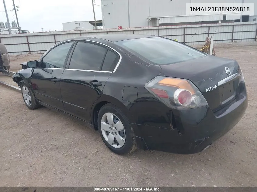 2008 Nissan Altima 2.5 S VIN: 1N4AL21E88N526818 Lot: 40709167