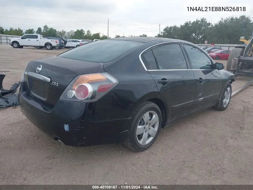 2008 Nissan Altima 2.5 S VIN: 1N4AL21E88N526818 Lot: 40709167