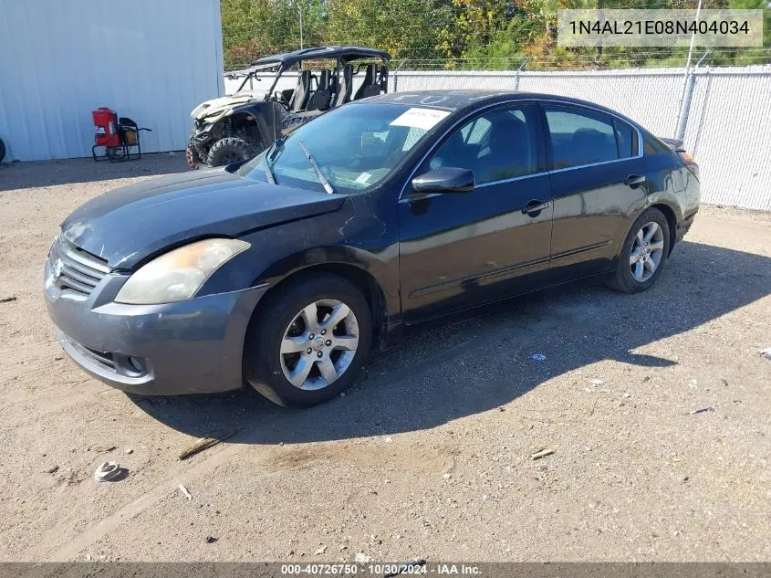 2008 Nissan Altima 2.5 S VIN: 1N4AL21E08N404034 Lot: 40726750