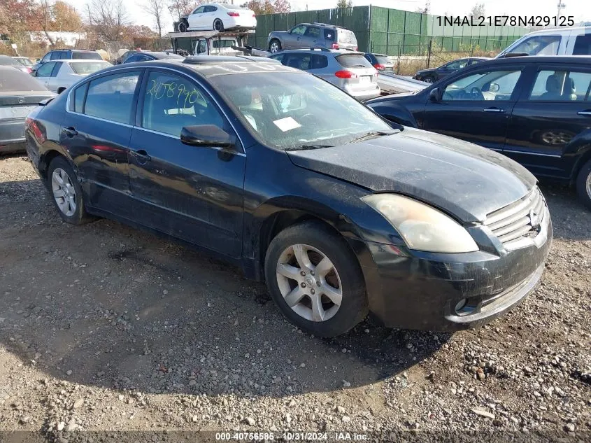 2008 Nissan Altima 2.5 S VIN: 1N4AL21E78N429125 Lot: 40756585