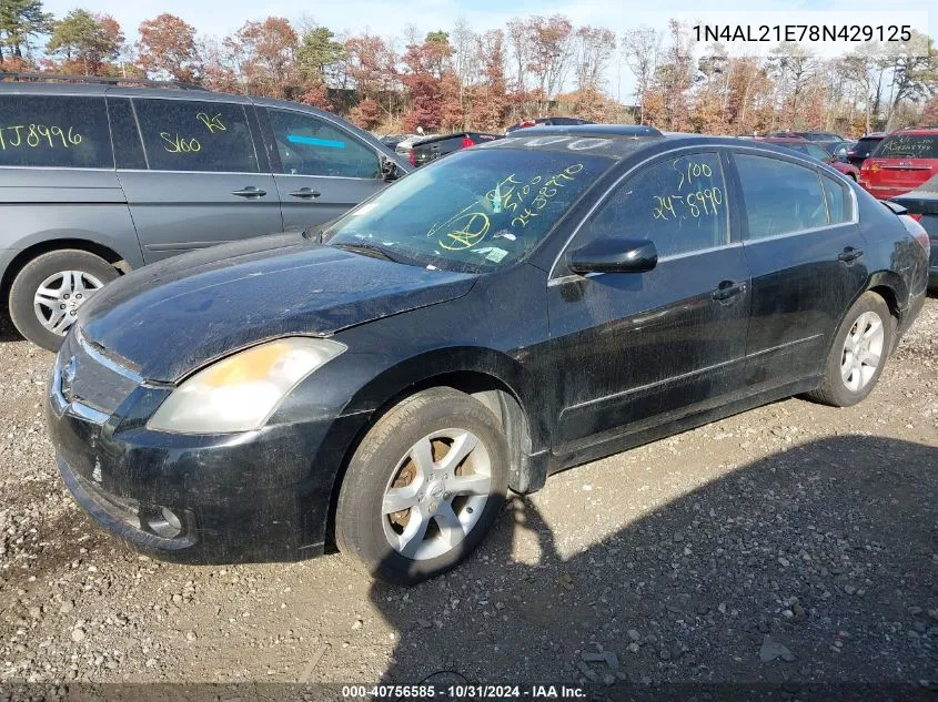 2008 Nissan Altima 2.5 S VIN: 1N4AL21E78N429125 Lot: 40756585