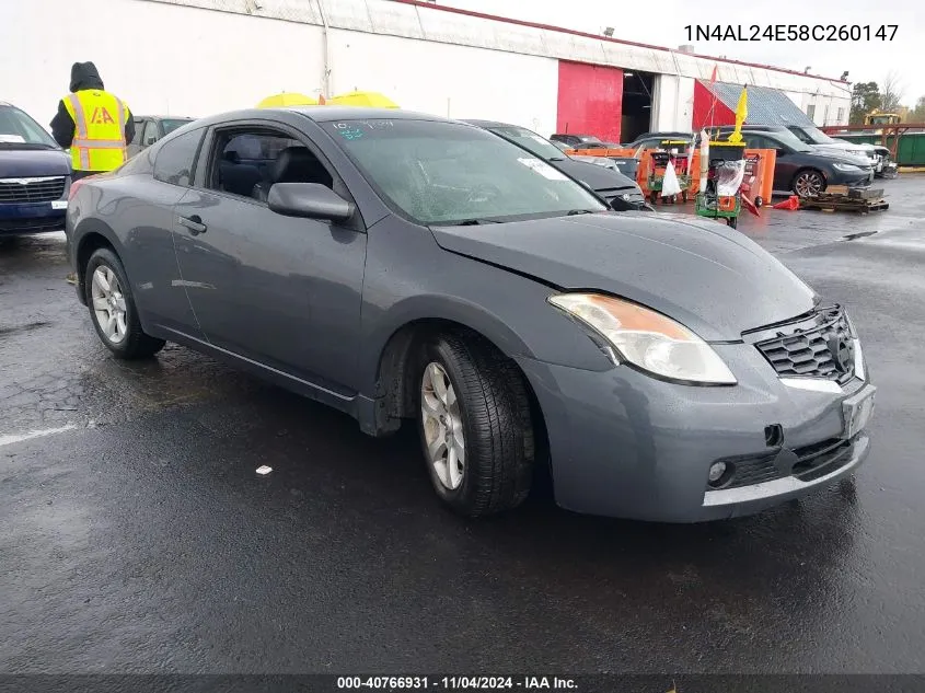 2008 Nissan Altima 2.5 S VIN: 1N4AL24E58C260147 Lot: 40766931