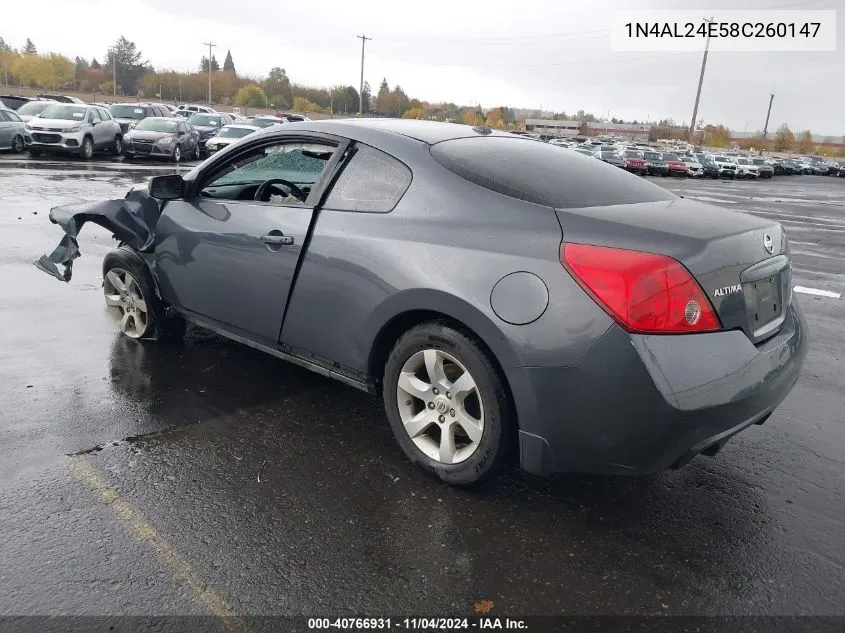 2008 Nissan Altima 2.5 S VIN: 1N4AL24E58C260147 Lot: 40766931