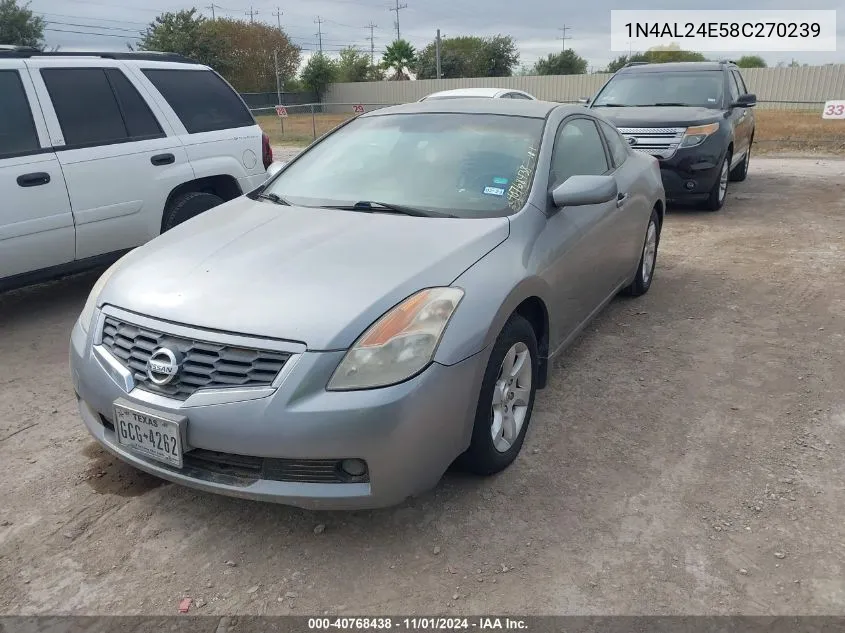 2008 Nissan Altima 2.5 S VIN: 1N4AL24E58C270239 Lot: 40768438