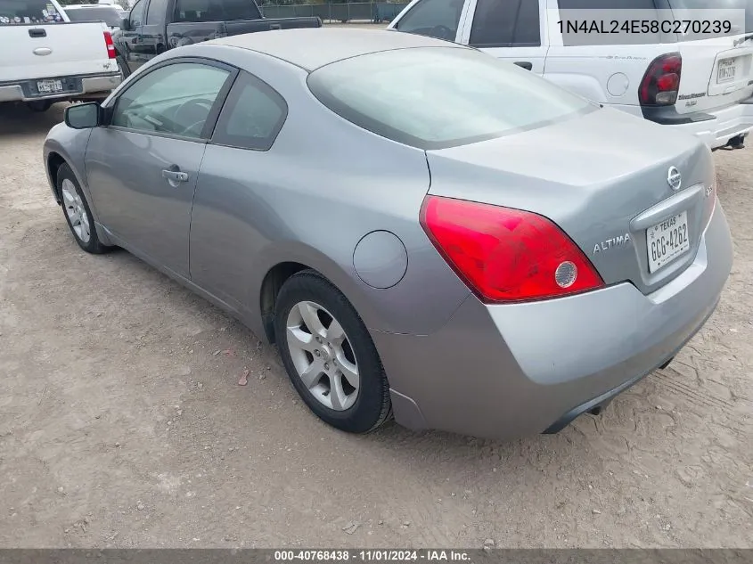 2008 Nissan Altima 2.5 S VIN: 1N4AL24E58C270239 Lot: 40768438