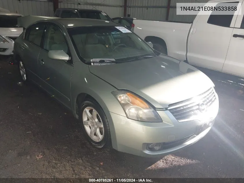 2008 Nissan Altima 2.5 S VIN: 1N4AL21E08N533858 Lot: 40785261