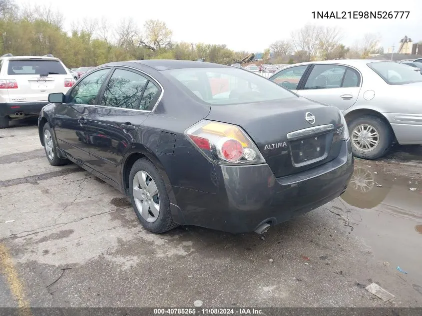 2008 Nissan Altima 2.5 S VIN: 1N4AL21E98N526777 Lot: 40785265