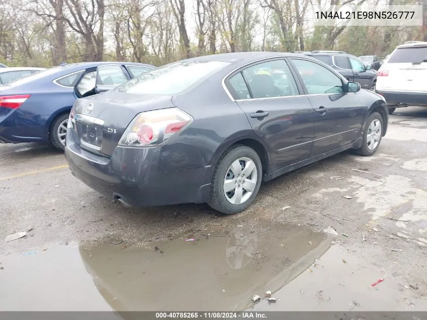 2008 Nissan Altima 2.5 S VIN: 1N4AL21E98N526777 Lot: 40785265