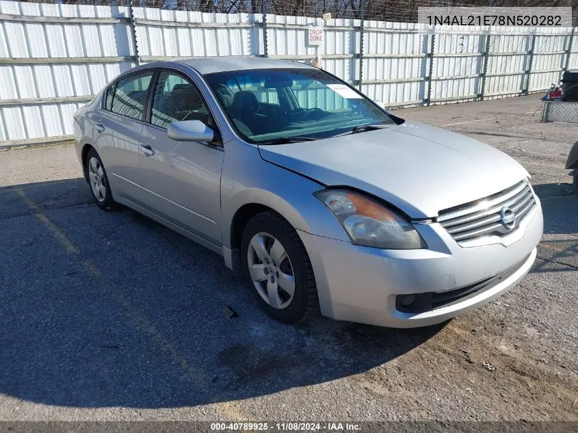 2008 Nissan Altima 2.5/2.5S VIN: 1N4AL21E78N520282 Lot: 40789925