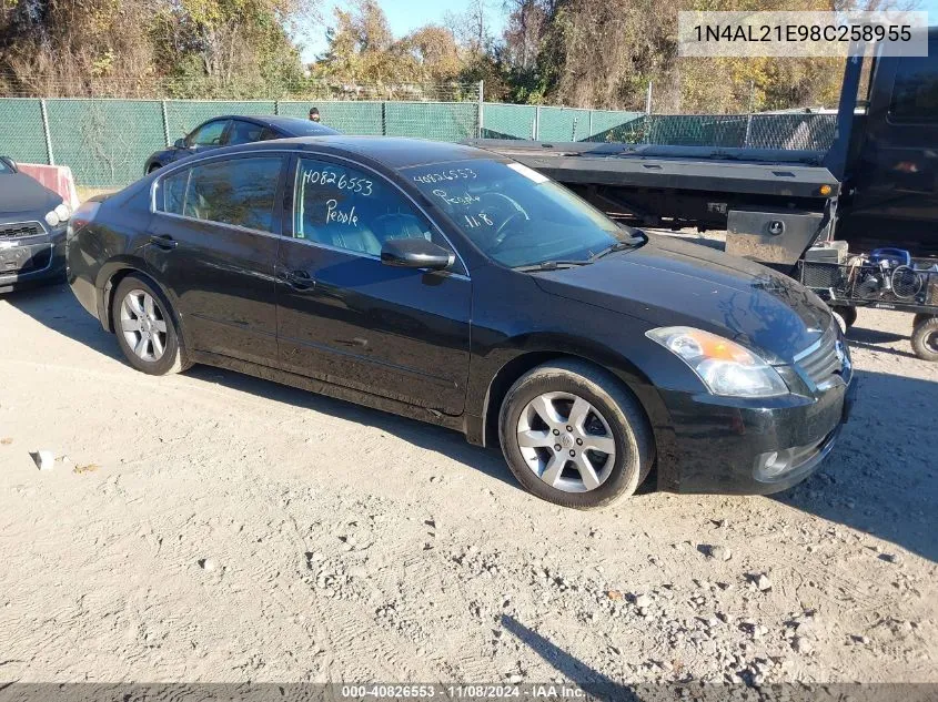 2008 Nissan Altima 2.5 S VIN: 1N4AL21E98C258955 Lot: 40826553