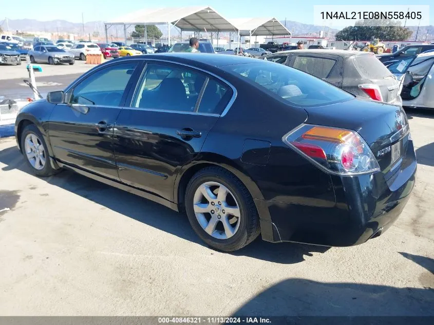 2008 Nissan Altima 2.5 S VIN: 1N4AL21E08N558405 Lot: 40846321