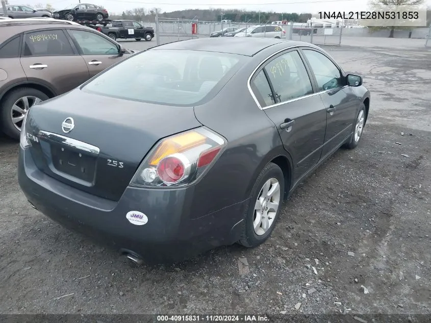 2008 Nissan Altima 2.5 S VIN: 1N4AL21E28N531853 Lot: 40915831