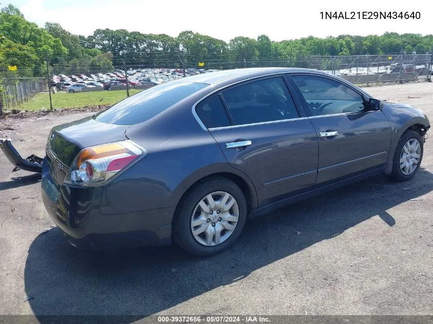 2009 Nissan Altima 2.5 S VIN: 1N4AL21E29N434640 Lot: 39372686