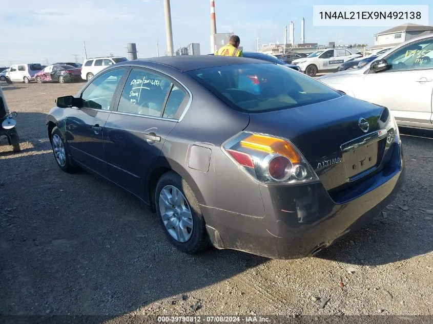 2009 Nissan Altima 2.5 S VIN: 1N4AL21EX9N492138 Lot: 39790812