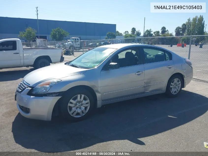 2009 Nissan Altima 2.5 S VIN: 1N4AL21E49C105403 Lot: 40214168