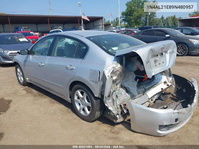 2009 Nissan Altima 2.5 S VIN: 1N4AL21E89N480957 Lot: 40221693