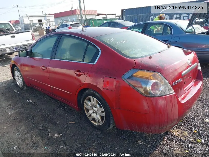 2009 Nissan Altima 2.5 S VIN: 1N4AL21E69N414326 Lot: 40240546