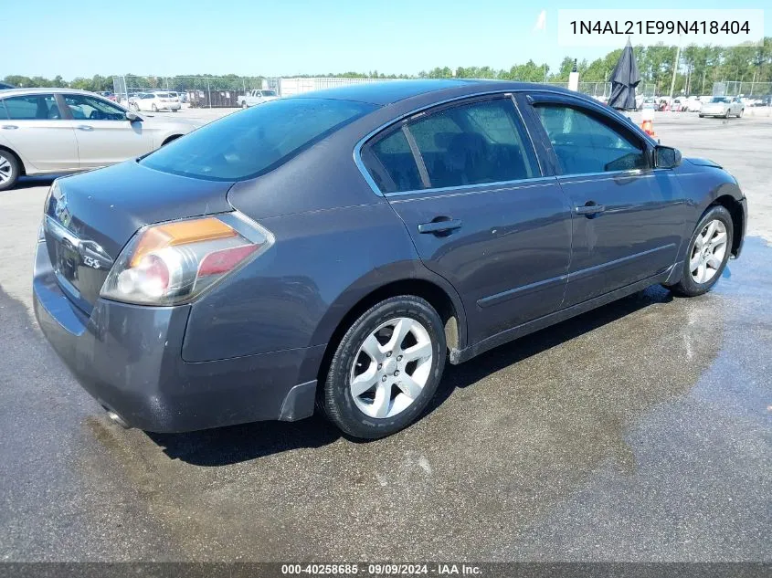 2009 Nissan Altima 2.5 S VIN: 1N4AL21E99N418404 Lot: 40258685