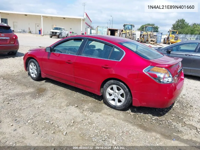 2009 Nissan Altima 2.5 S VIN: 1N4AL21E89N401660 Lot: 40353722